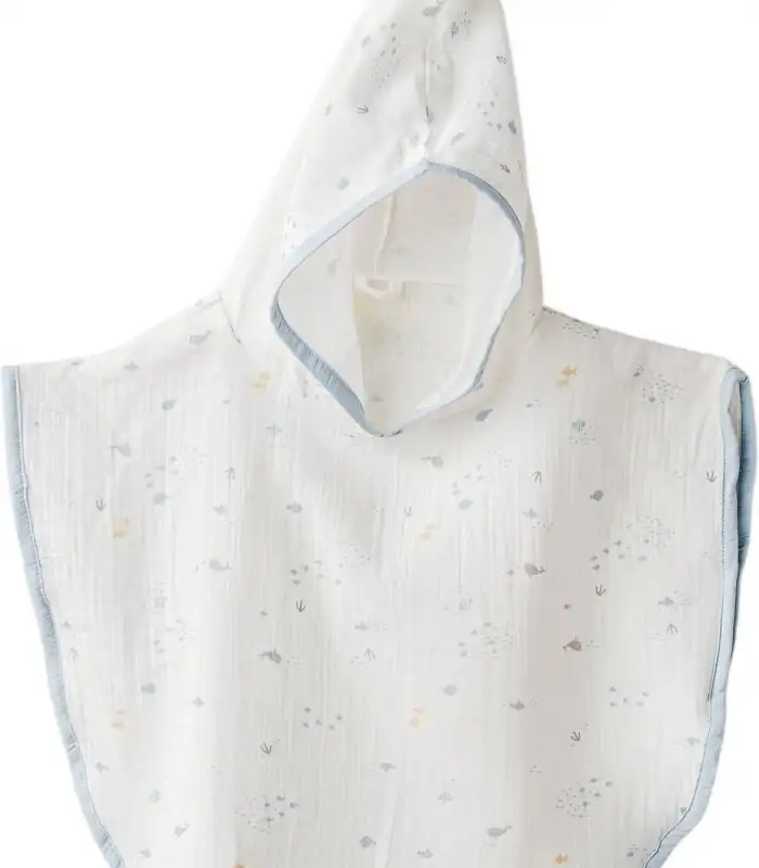 Andywawa AC25612 Ocean İs My Happy Place Müslin Panço White