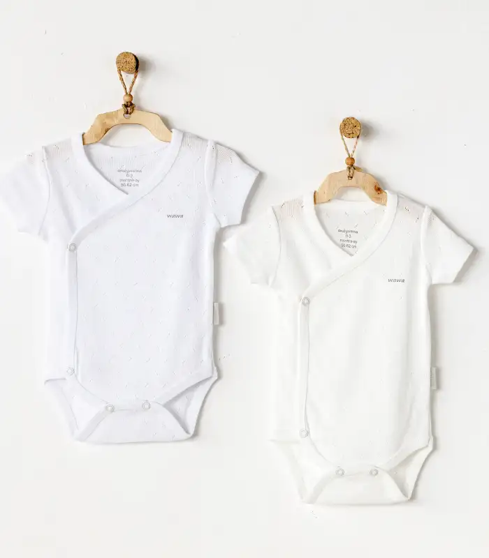 Andywawa AC25643 Cuddly Bunny Bear 2Li Zıbın Body Beyaz-Ekru