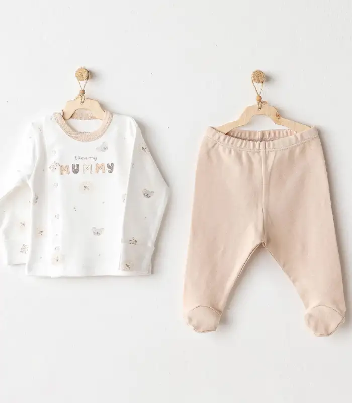 Happy Animals 2Li Zıbın Set Beige