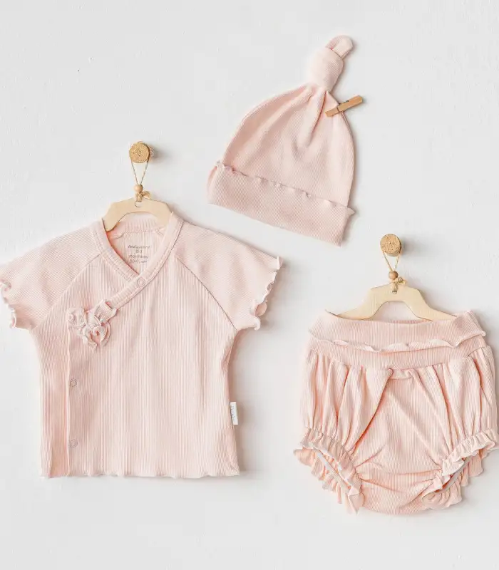 3Lü Basic Bebe Takım Salmon