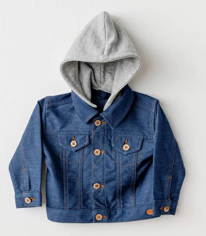 Andywawa AC25936 Jacket Casual Bebek Ceket İndigo