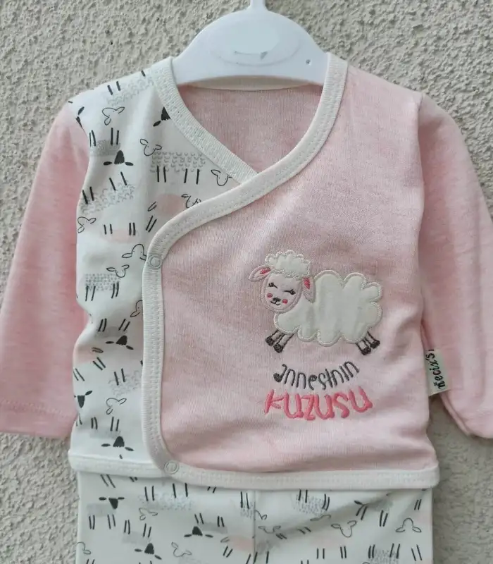 Annesinin Kuzusu Şapkalı Eldivenli 5li Kız Zıbın Seti