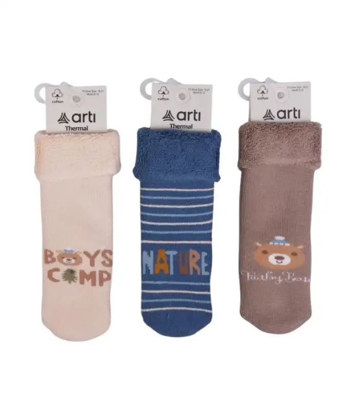 Artı Arıkan Havlu Erkek Bebek Soket Çorap K45911 Asorti