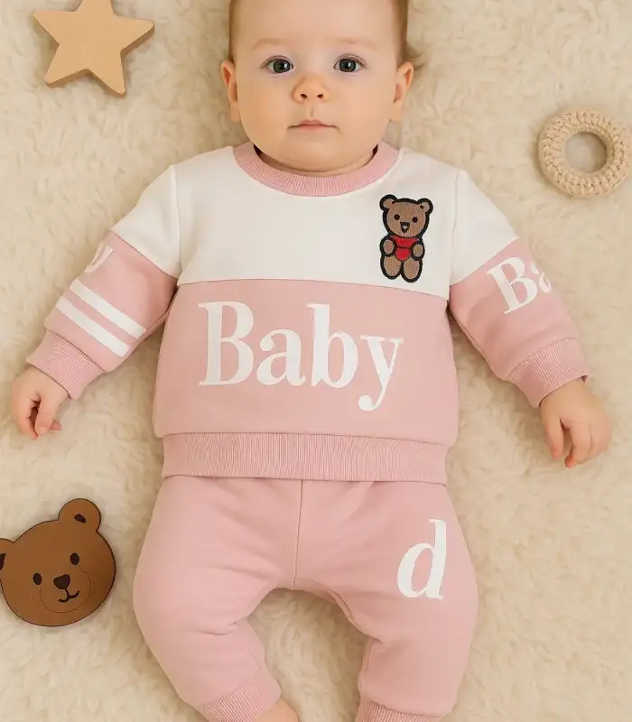 Baby Desenli 2li % 100 Pamuk Kız Bebek Takımı