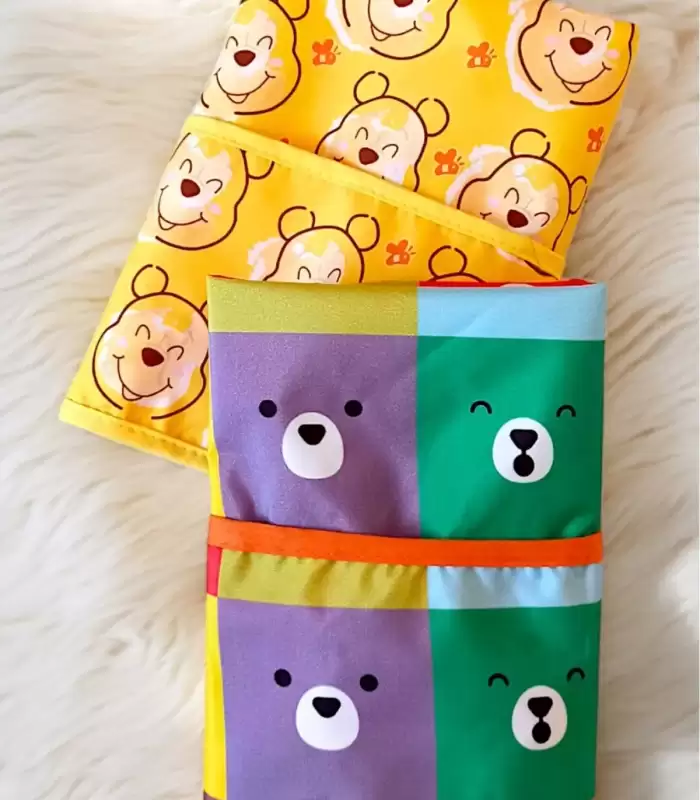 Sıvı Geçirmez Kolsuz 6-24 Ay 2li Aktivite ve Mama Önlüğü ( COLOUR-BEAR )