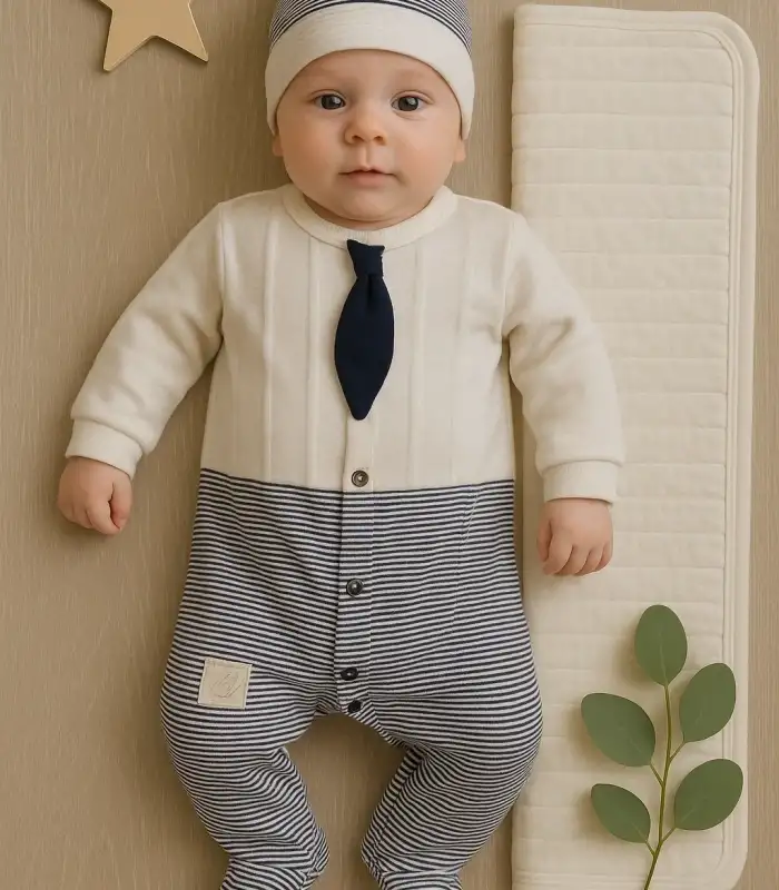 Battaniyeli Tulumlu Erkek Bebek Set %100 Pamuk