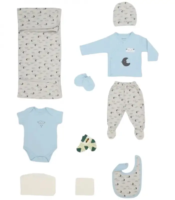 Ay ve Bulut 10Lu Hastane Çıkış Seti  Mavi