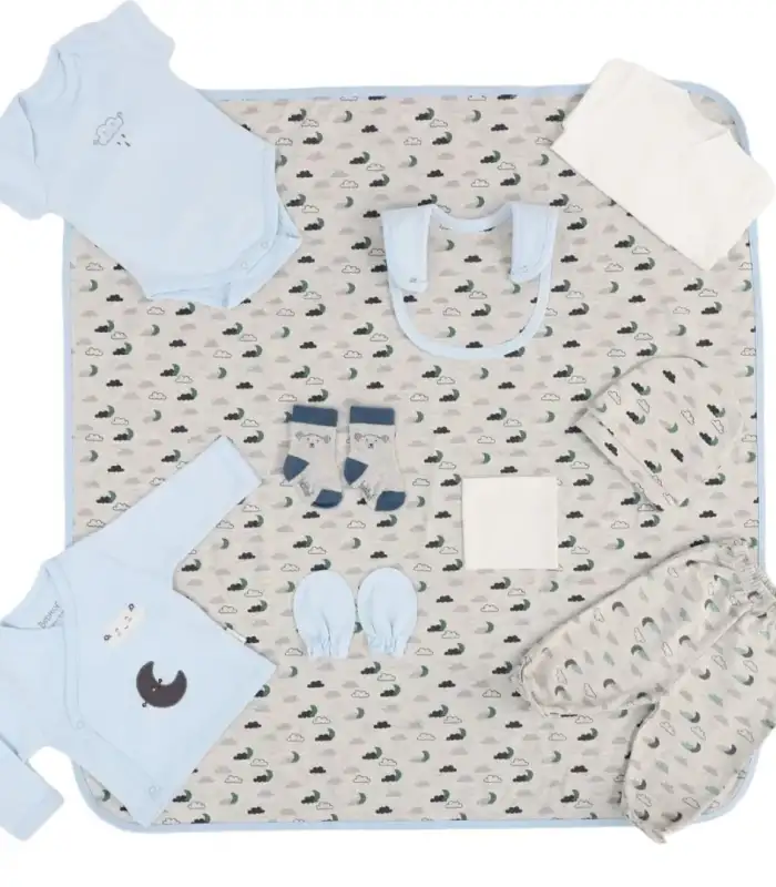 Ay ve Bulut 10Lu Hastane Çıkış Seti  Mavi