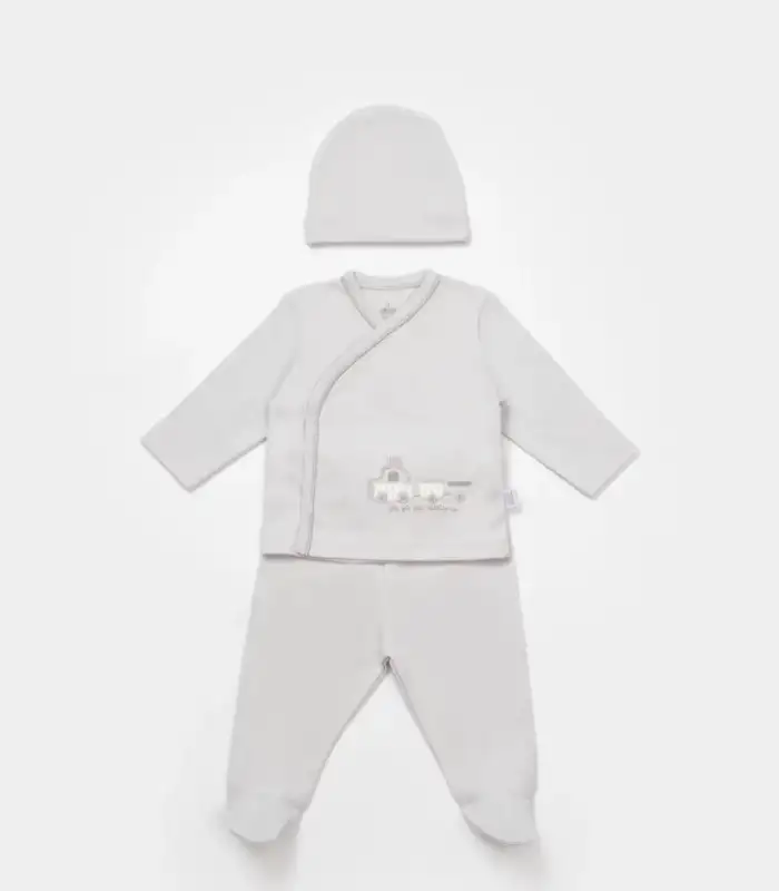 Bimini Canvas Trains Boy 3Lü Set  Grey