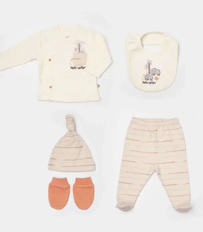 Hello Safari 5Li Hastane Çıkış Seti Ekru Kiremit