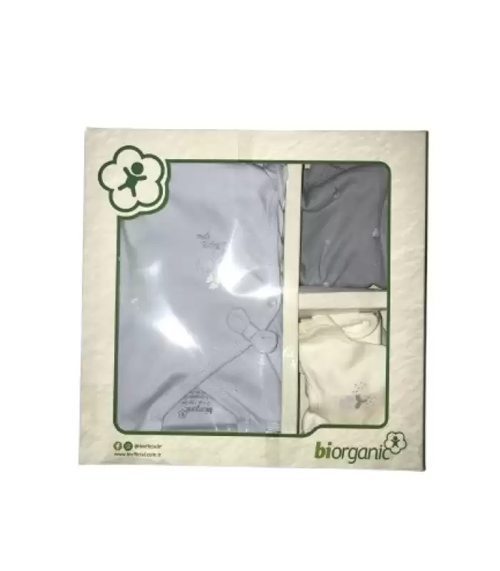 Bibaby Biorganic Love Floral 5Li Hastane Çıkış Seti 62360 Ekru Lila