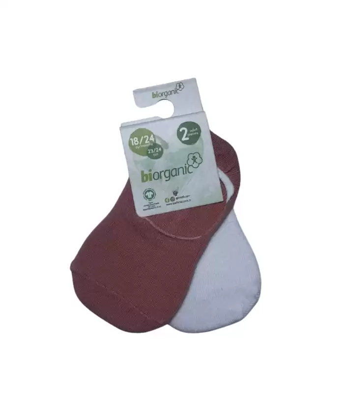 Bibaby Biorganic New Basic Kız 2Li Babet Çorap 68486 Gülkurusu Beyaz