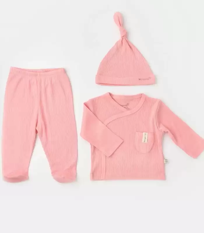 Soft Modal 3Lü Zıbın Set  Pembe