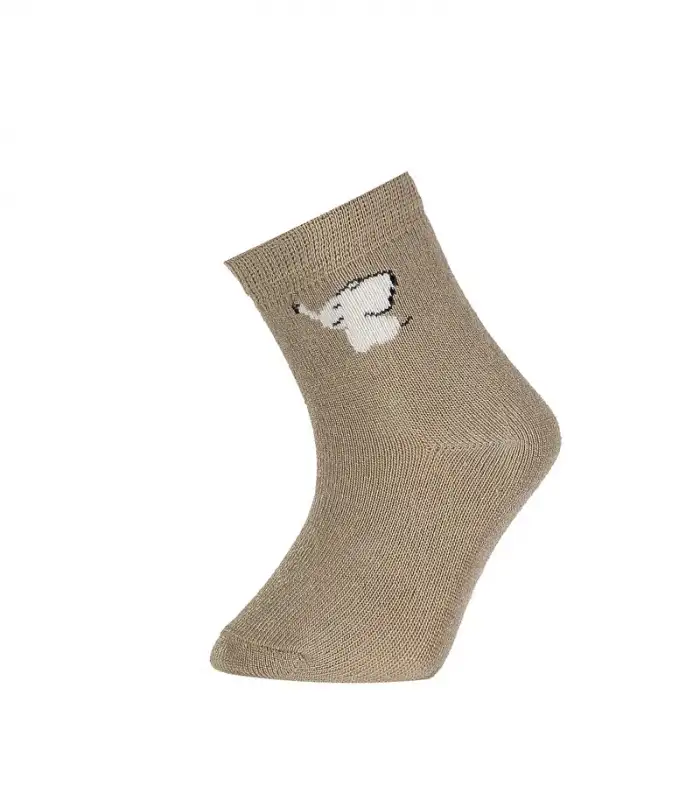 Desenli Bamboo 2Li Çorap  Taş-Mavi