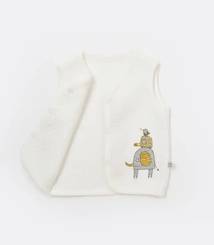 Hello Elephant Kapitone Yelek  Ekru