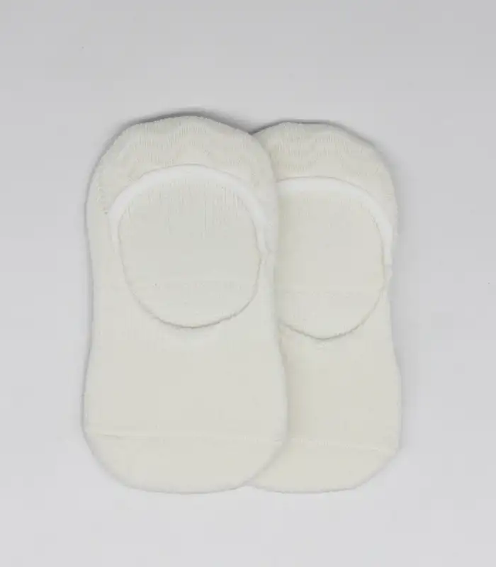 2Li Penye Babet Silikonlu Basic Çorap 30104 Ekru Ekru