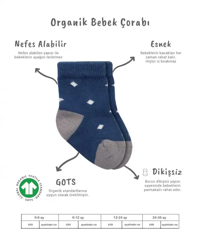 3Lü Penye Erkek Soket Çorap BS10111 İndigo