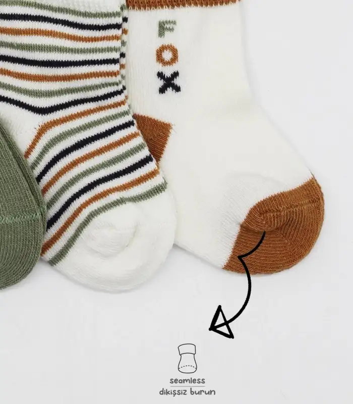 3Lü Penye Soket Çorap BS10109 Nil