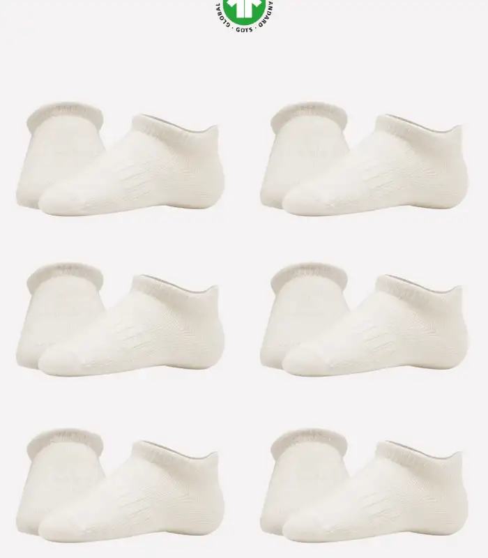 6Lı Basic Penye Sneakers Çorap 20101 Ekru