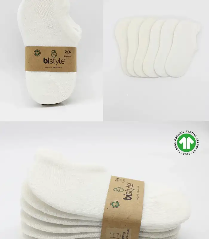 6Lı Basic Penye Sneakers Çorap 20101 Ekru