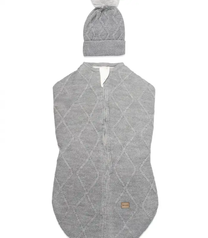 Baby İn Swadding Triko Kundak 75108 Gri