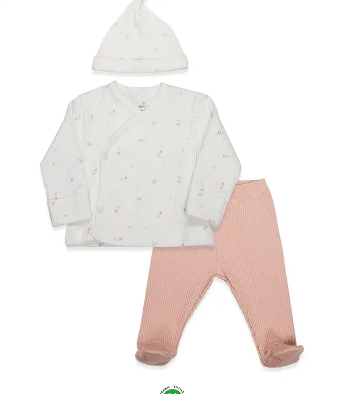 Bloom White 3Lü Zıbın Takım 13112 Ekru Gül Kurusu