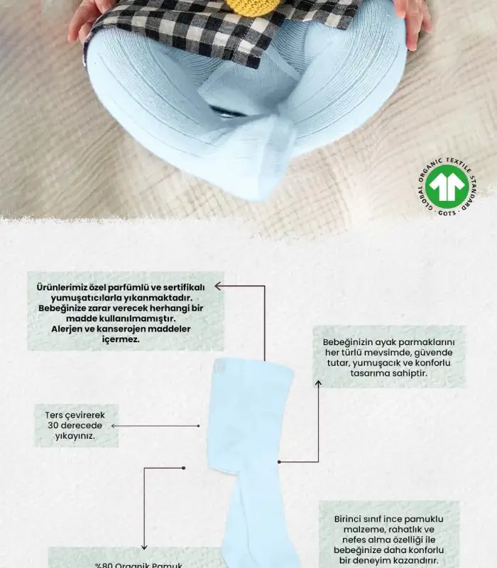 Derby Basic Tekli Penye Külotlu Çorap BS50102B Mavi