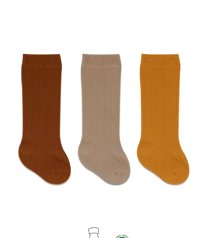 Bistyle Derby Dizaltı Çorap 3Lü BS40101 Hardal Bej Kremit