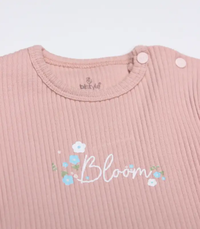 Flying Bloom White Yarım Kol 2Li Body 17118 Ekru Gül Kurusu