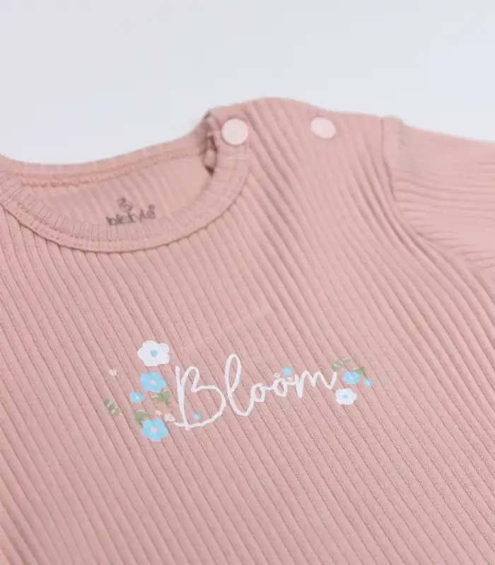 Flying Bloom White Yarım Kol 2Li Body 17118 Ekru Gül Kurusu