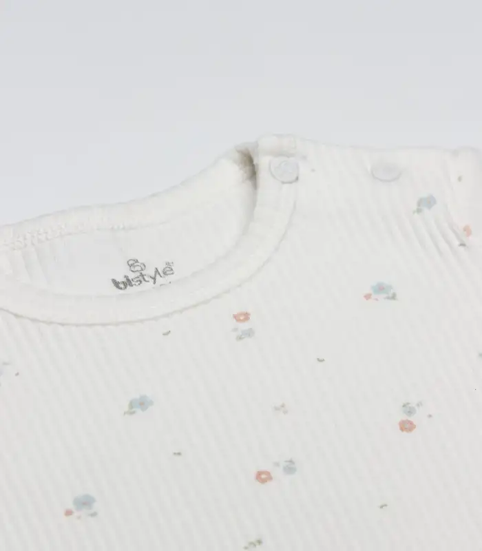 Flying Bloom White Yarım Kol 2Li Body 17118 Ekru Gül Kurusu