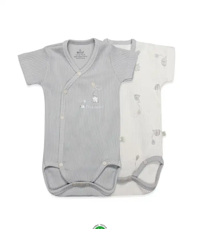 Flying Elephant 2li Yarım Kol Badi 17117 Ekru Gri