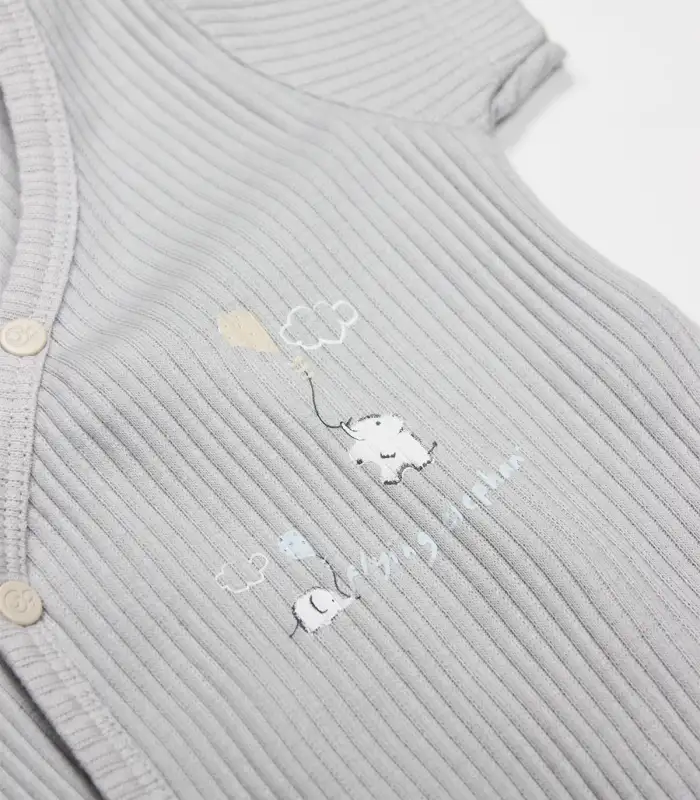 Flying Elephant 2li Yarım Kol Badi 17117 Ekru Gri