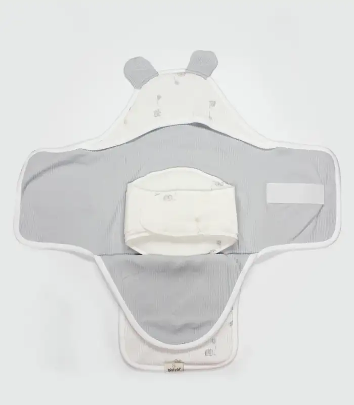 Flying Elephant Organik Bel Destekli Kundak 75102 Ekru Gri