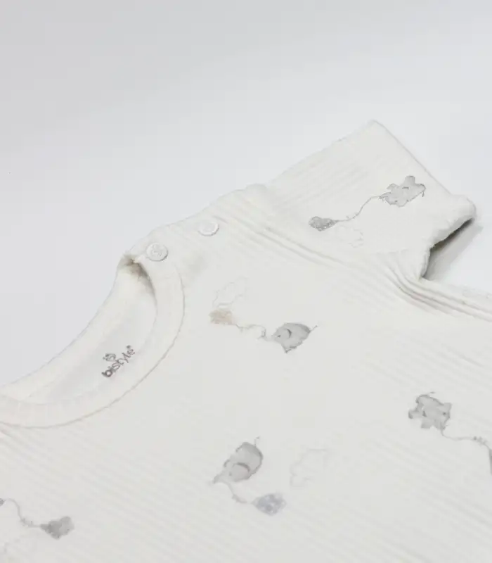 Flying Elephant Yarım Kol 2Li Body 17116 Ekru Gri