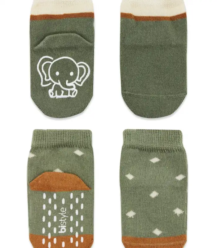 Hayvan Figür Kaymaz Kız Soket Çorap 2Li  Nil
