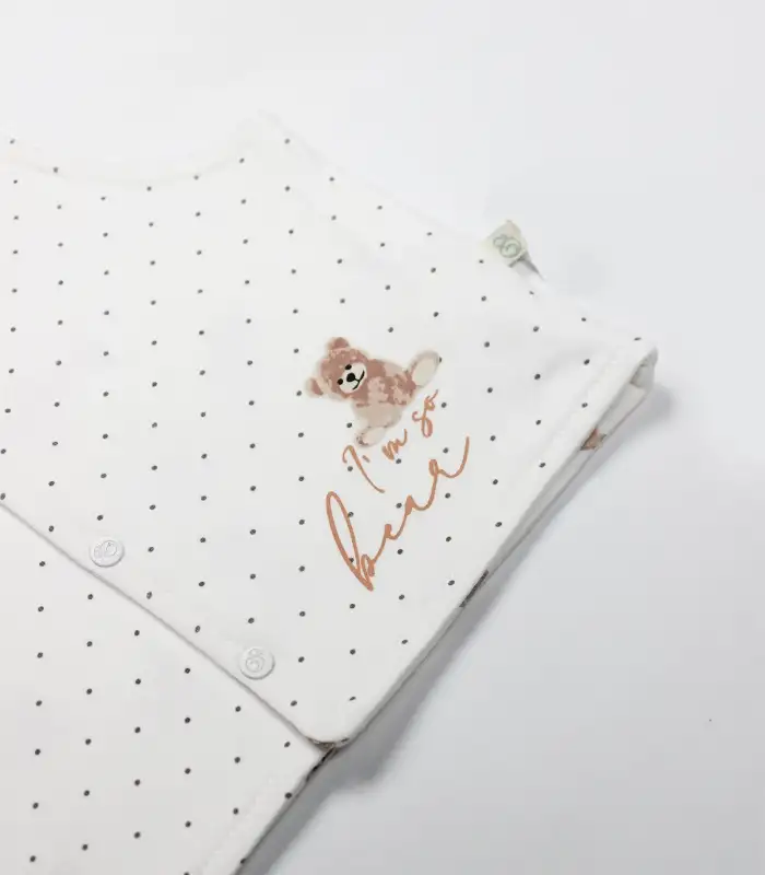 I Am So Bear Çift Taraflı Bebe Yelek 18103 Bej Ekru