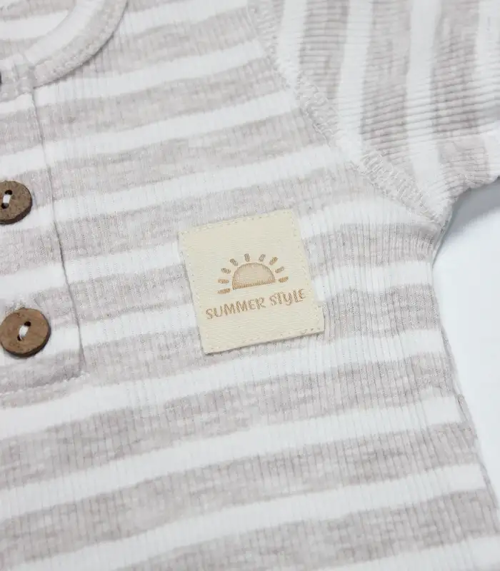 Line Colors Yarım Kol Patiksiz Tulum 15126 Bej