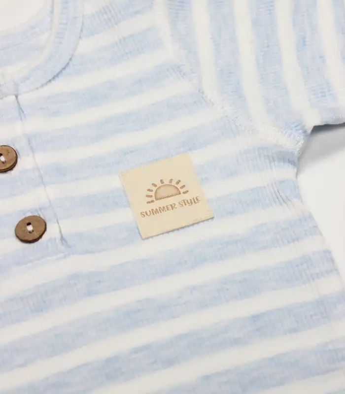 Line Colors Yarım Kol Patiksiz Tulum 15126 Mavi