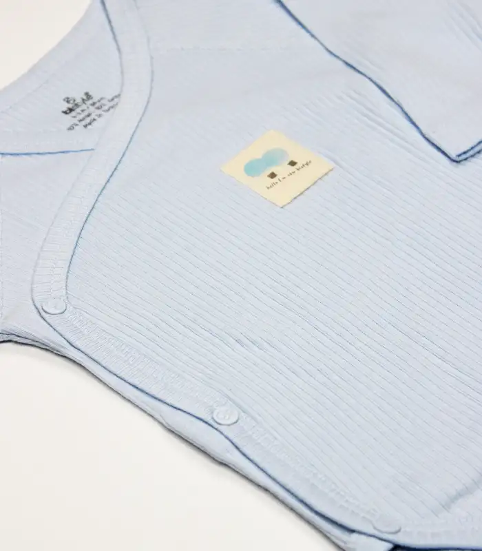 Organic Modal Flying Balloons Kruvaze Uzun Kol Body BS17121 Mavi