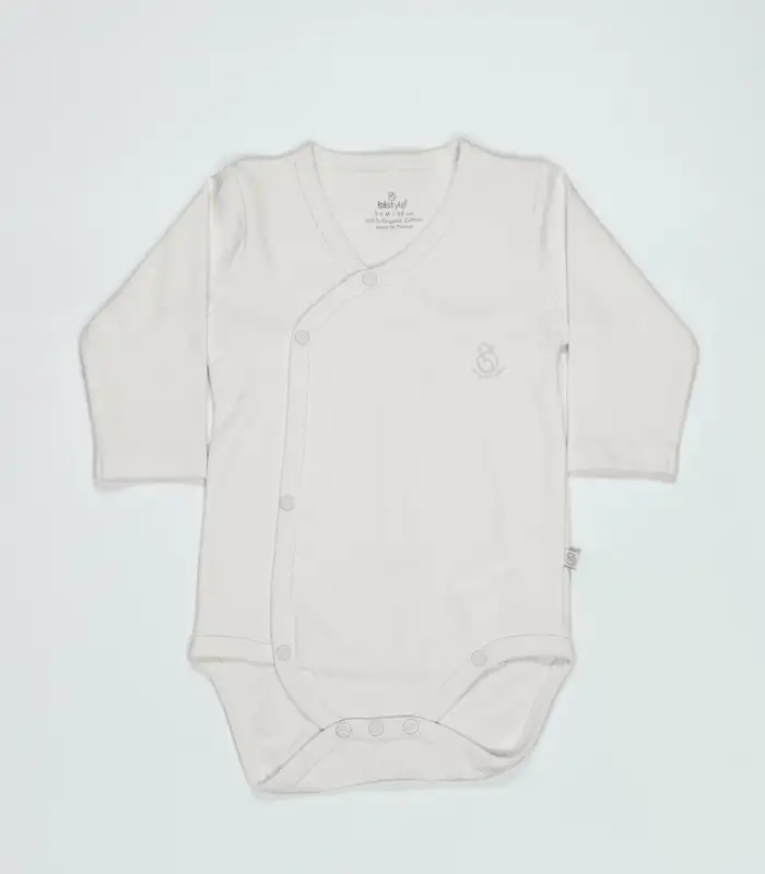 Organik Natural Basic Style Kruvaze Uzun Kol Body BS17102 Ekru
