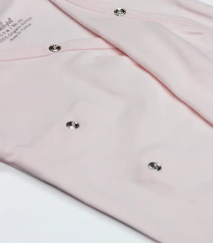 Organik Natural Basic Style Kruvaze Uzun Kol Body BS17102 Pembe