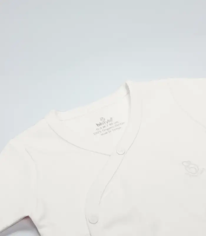 Organik Natural Basic Style Kruvaze Yarım Kol Body BS17101 Ekru