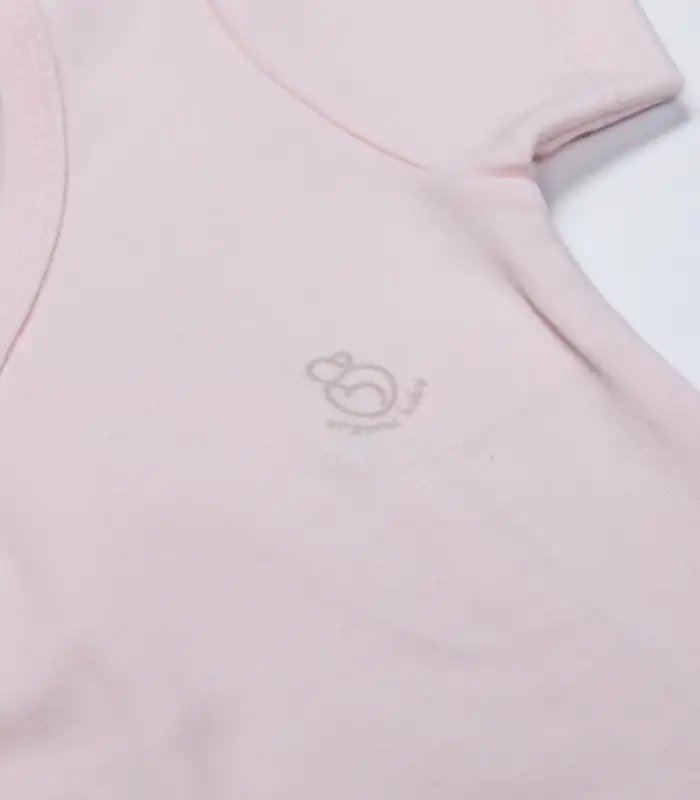 Bistyle Organik Natural Basic Style Kruvaze Yarım Kol Body BS17101 Pembe