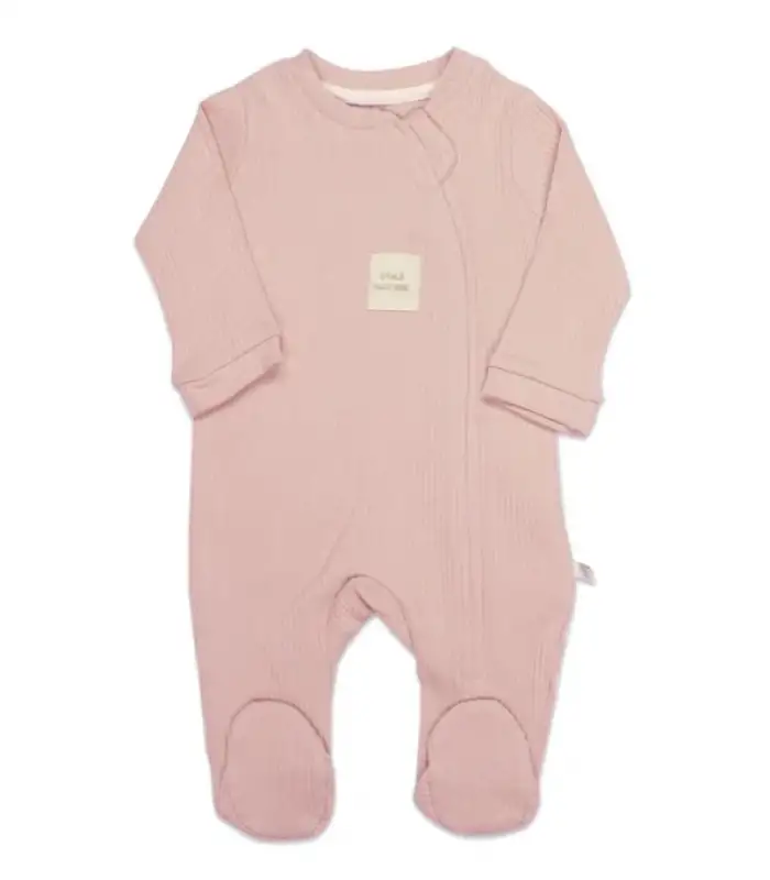 Style Natural Fermuarlı Bebe Tulum 15115 Pembe