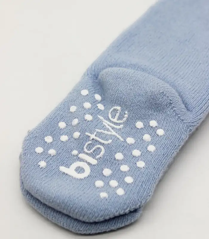 Tekli Kaymaz Basic Külotlu Çorap  Mavi