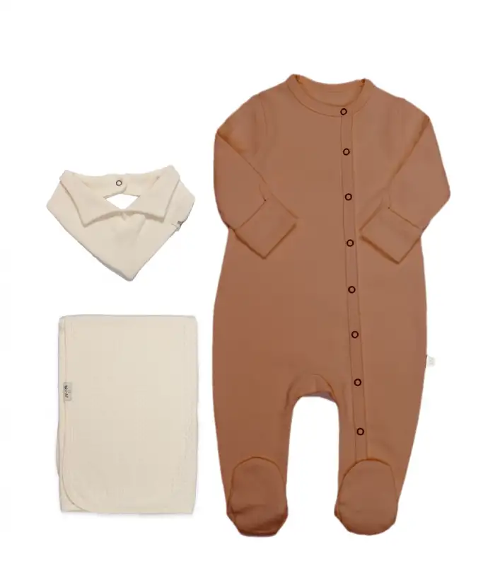 Yenidoğan Tulum Battaniye Gentleman 13116 Ekru Kahve