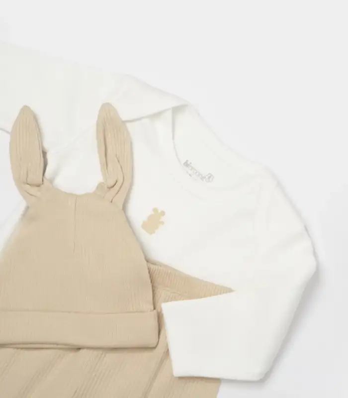 Bunny 3Lü Bebek Takım  Bej