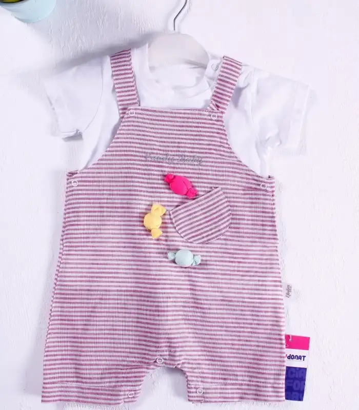 Candy Figürlü Badili Kız Bebek Tulumu