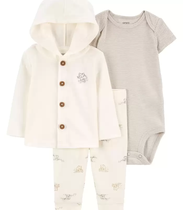 Layette Bebek 3lü Hırkalı Set Renkli